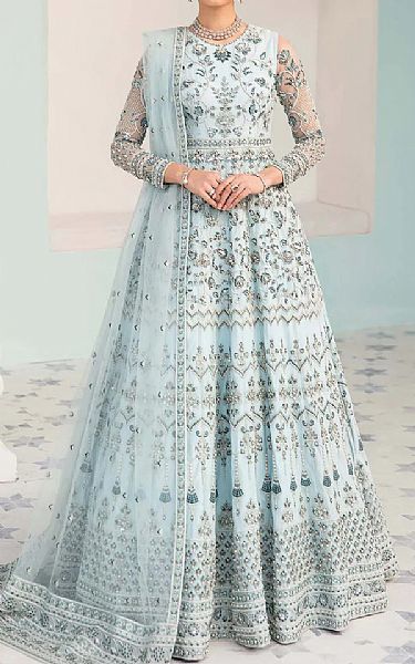 Sky Blue Net Suit | Pakistani Dresses in USA