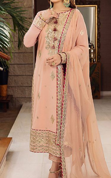 Asim Jofa Tea Pink Lawn Suit | Pakistani Lawn Dress in USA- Image 1