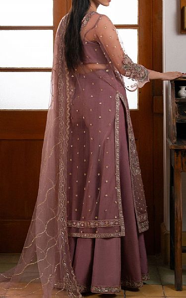 Ayzel Tea Pink Poly Net Suit | Pakistani Embroidered Chiffon Dresses USA- Image 2