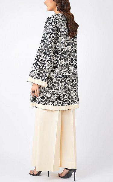 Bareeze Black/Off White Cambric Suit | Pakistani Winter Dresses in USA- Image 2