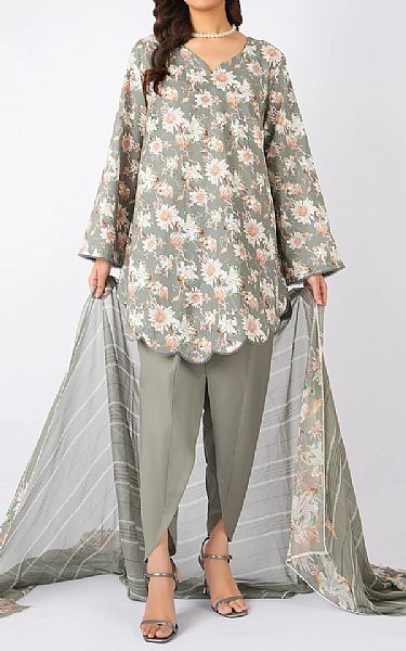 Bareeze Grey Cambric Suit | Pakistani Winter Dresses in USA- Image 1