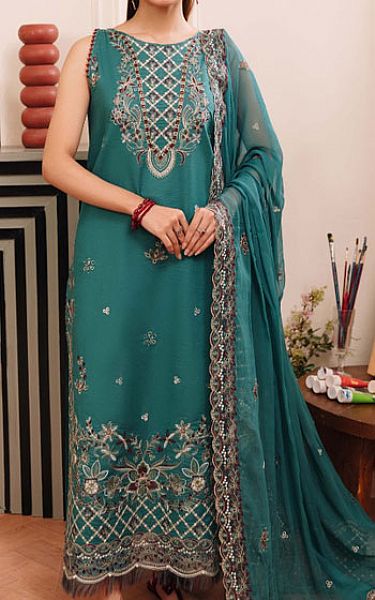 Humdum Sea Green Lawn Suit | Pakistani Lawn Dress in USA- Image 1