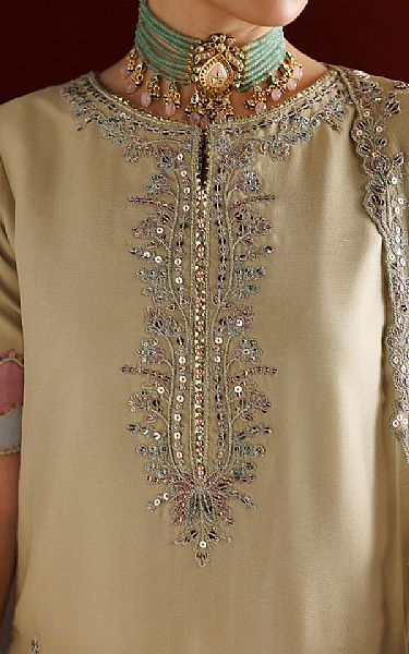 Iznik Sand Gold Chiffon Suit | Pakistani Embroidered Chiffon Dresses USA- Image 2