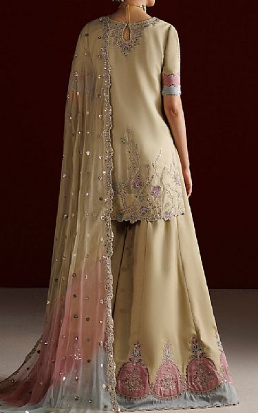 Iznik Sand Gold Chiffon Suit | Pakistani Embroidered Chiffon Dresses USA- Image 3