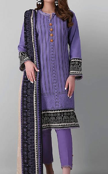 Khaadi Purple Khaddar Suit | Pakistani Dresses in USA- Image 1