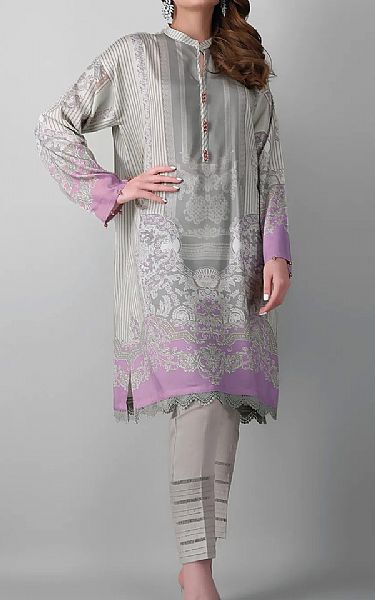Khaadi Grey Marina Suit (2 Pcs) | Pakistani Dresses in USA- Image 1