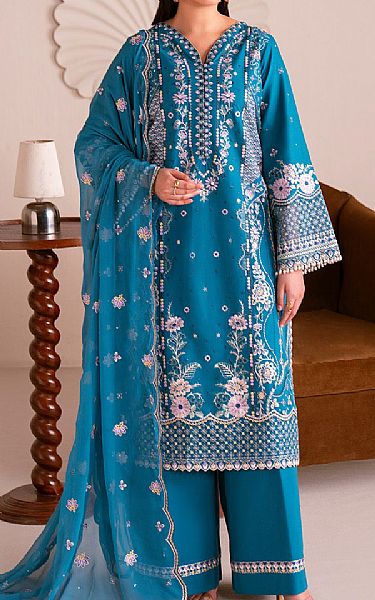 Maryum N Maria Denim Blue Lawn Suit | Pakistani Lawn Dress in USA- Image 1