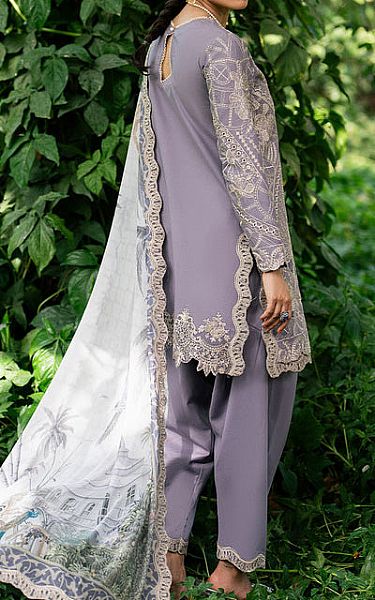 Maryum N Maria Steel Grey Lawn Suit | Pakistani Lawn Dress in USA- Image 2
