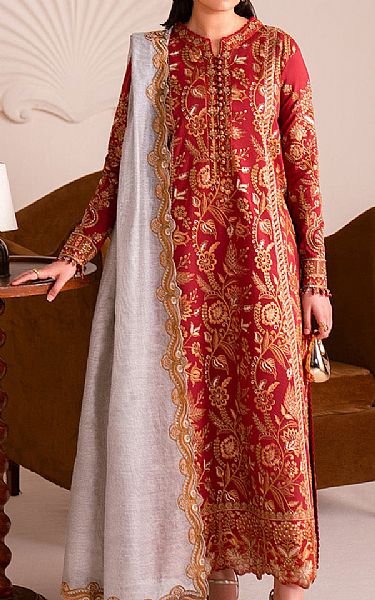 Maryum N Maria Red Lawn Suit | Pakistani Lawn Dress in USA- Image 1