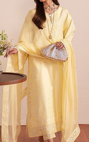 Maryum N Maria Yellow Lawn Suit | Pakistani Lawn Dress in USA- Image 1