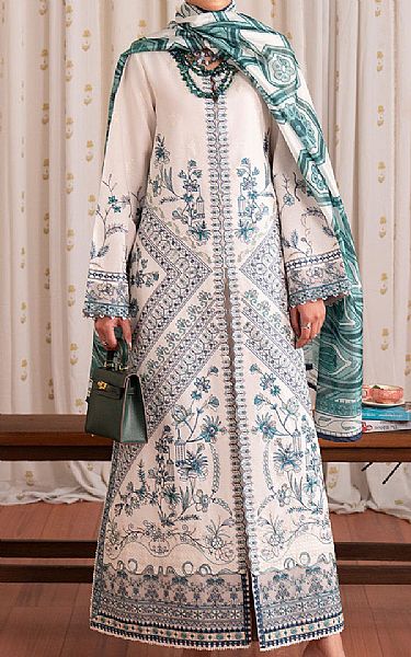 Maryum N Maria Off-white Lawn Suit | Pakistani Lawn Dress in USA- Image 1