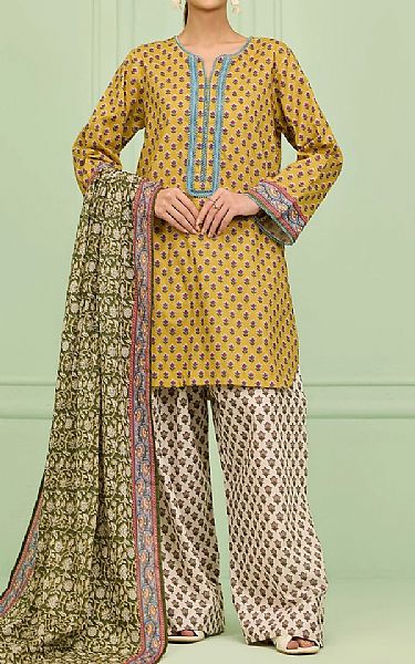 Orient Sand Gold/Off White Lawn Suit | Pakistani Lawn Dress in USA- Image 1