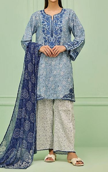 Orient Blue/Off White Lawn Suit | Pakistani Lawn Dress in USA- Image 1