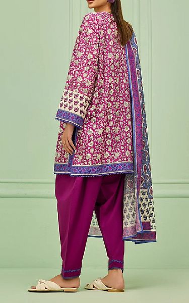 Orient Raspberry Rose/Off White Lawn Suit | Pakistani Lawn Dress in USA- Image 2
