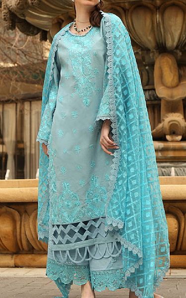 Rungrez Turquoise Lawn Suit | Pakistani Lawn Suits- Image 1