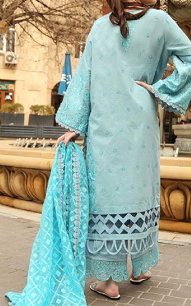 Rungrez Turquoise Lawn Suit | Pakistani Lawn Suits- Image 2