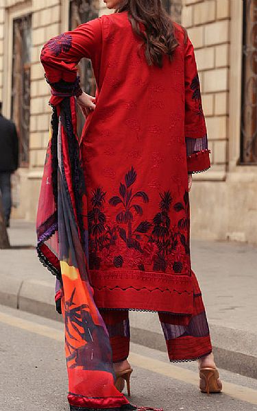 Rungrez Red Lawn Suit | Pakistani Lawn Suits- Image 2