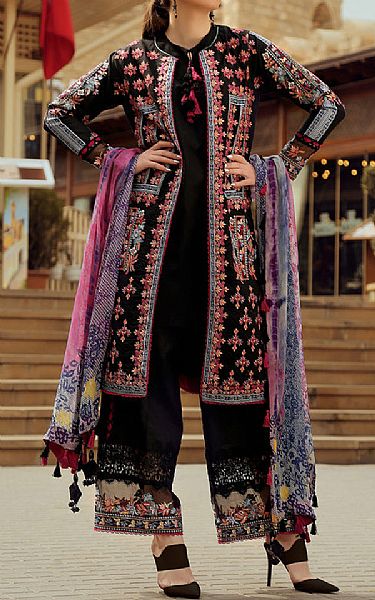 Rungrez Black Lawn Suit | Pakistani Lawn Suits- Image 1