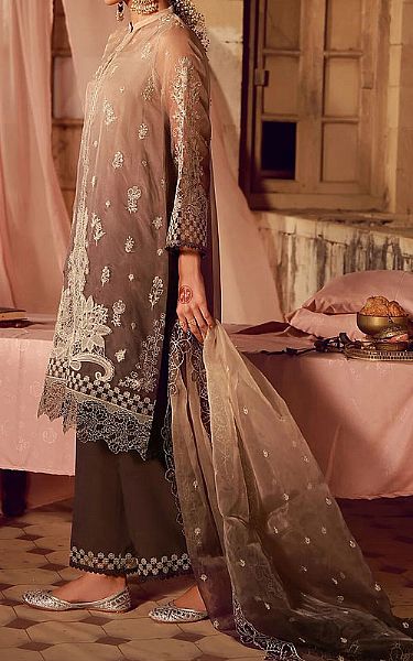 Sahar Mauve Organza Suit | Pakistani Embroidered Chiffon Dresses USA- Image 3