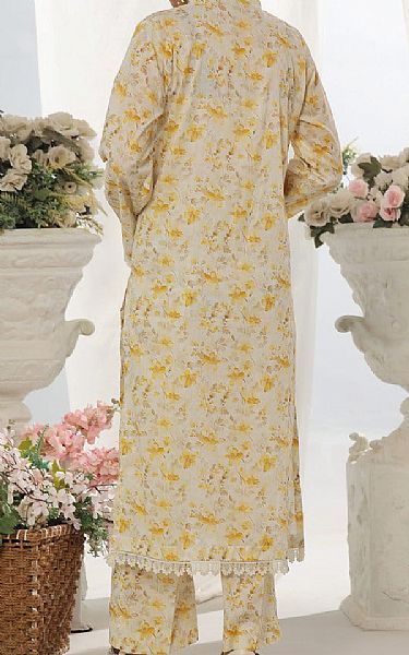 Vs Textile Ivory/Golden Yellow Lawn Suit (2 pcs) | Pakistani Lawn Dress in USA- Image 2