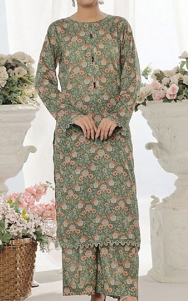 Vs Textile Camouflage Green Lawn Suit (2 pcs) | Pakistani Lawn Dress in USA- Image 1