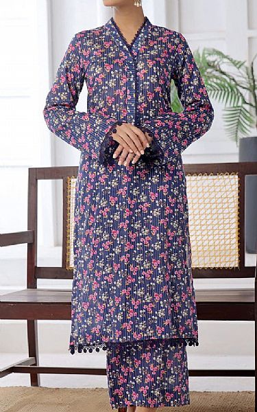 Vs Textile Navy Blue Lawn Suit (2 pcs) | Pakistani Lawn Dress in USA- Image 1