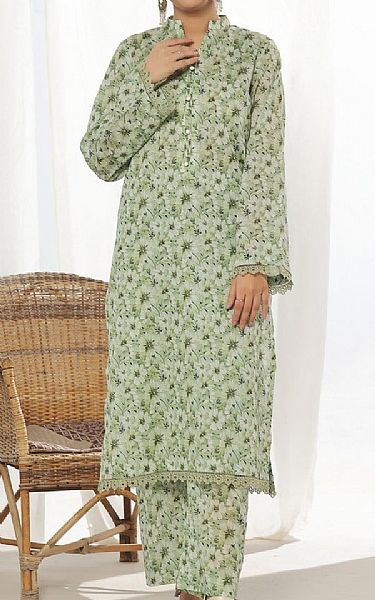 Vs Textile Sage Green Lawn Suit (2 pcs) | Pakistani Lawn Dress in USA- Image 1