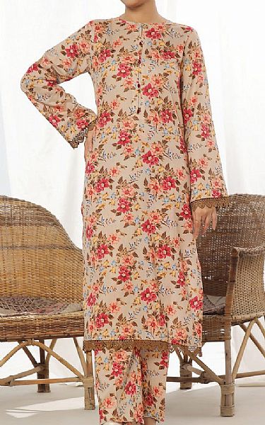 Vs Textile Ivory Lawn Suit (2 pcs) | Pakistani Lawn Dress in USA- Image 1
