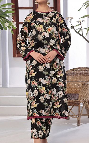 Vs Textile Black Lawn Suit (2 pcs) | Pakistani Lawn Dress in USA- Image 1