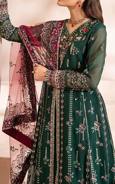 Xenia Gable Green Chiffon Suit | Pakistani Embroidered Chiffon Dresses USA- Image 3