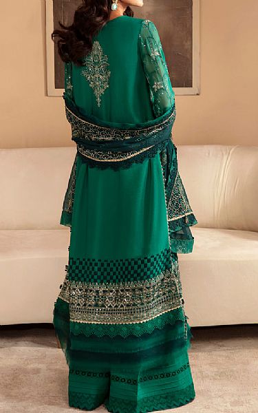 Xenia Teal Chiffon Suit | Pakistani Embroidered Chiffon Dresses USA- Image 2