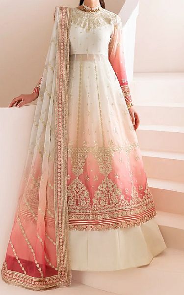 Xenia Off White/Light Pink Chiffon Suit | Pakistani Embroidered Chiffon Dresses USA- Image 1