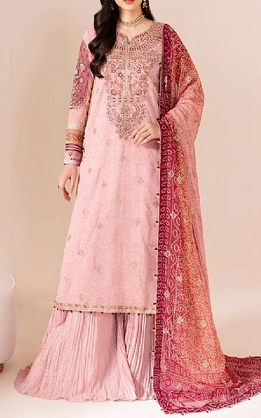 Xenia Pastel Pink Chiffon Suit | Pakistani Embroidered Chiffon Dresses USA- Image 1
