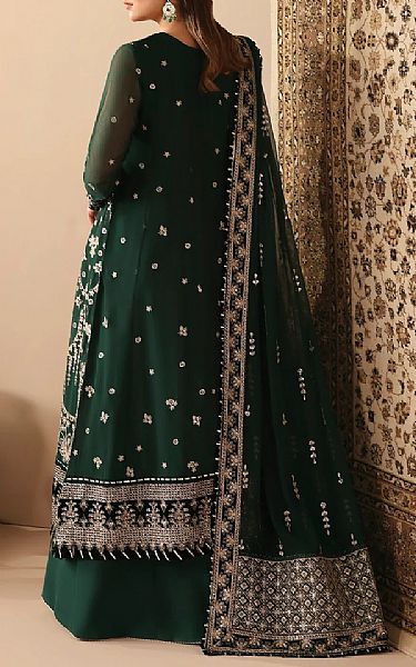 Xenia Timber Green Chiffon Suit | Pakistani Embroidered Chiffon Dresses USA- Image 2