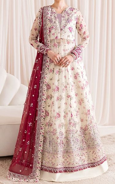 Xenia White Chiffon Suit | Pakistani Embroidered Chiffon Dresses USA- Image 1