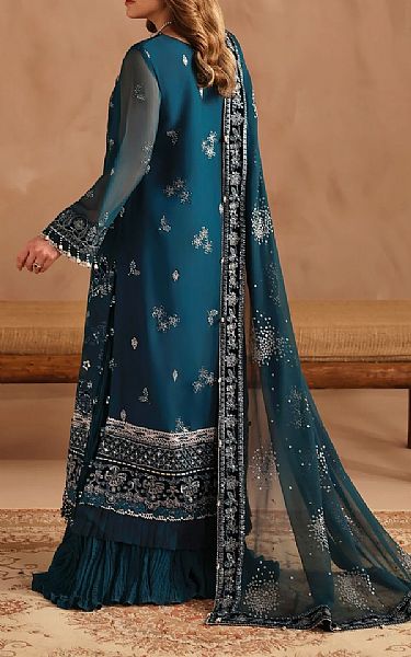 Xenia Blue Zodiac Chiffon Suit | Pakistani Embroidered Chiffon Dresses USA- Image 3