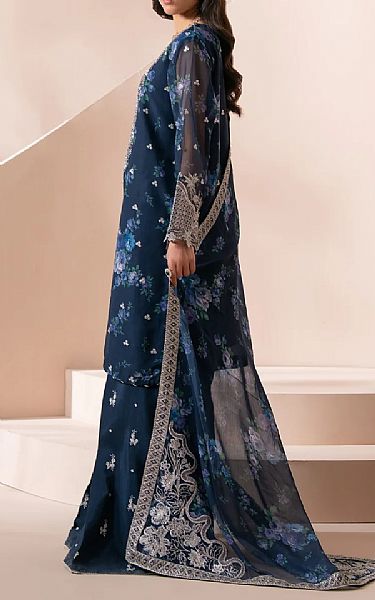Xenia Navy Blue Chiffon Suit | Pakistani Embroidered Chiffon Dresses USA- Image 3
