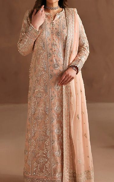Xenia Peach Chiffon Suit | Pakistani Embroidered Chiffon Dresses USA- Image 3
