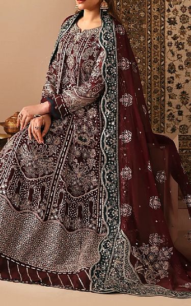 Xenia Wine Chiffon Suit | Pakistani Embroidered Chiffon Dresses USA- Image 2