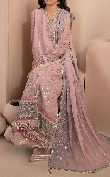 Xenia Pink Pearl Chiffon Suit | Pakistani Embroidered Chiffon Dresses USA- Image 2