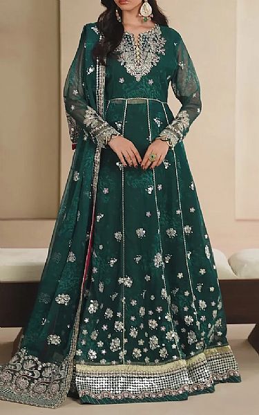 Xenia Teal Chiffon Suit | Pakistani Embroidered Chiffon Dresses USA- Image 2