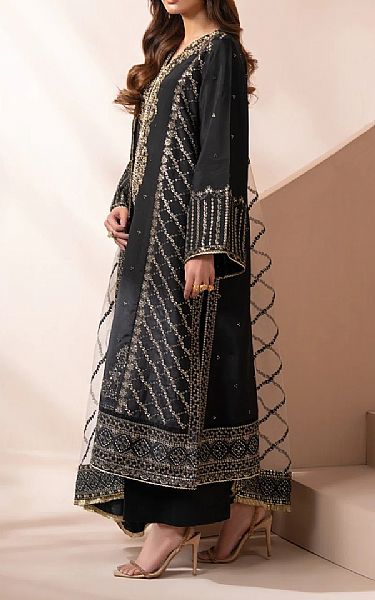 Xenia Black Silk Suit | Pakistani Embroidered Chiffon Dresses USA- Image 3