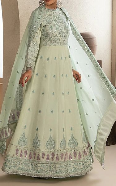 Xenia Off White Raw Silk Suit | Pakistani Embroidered Chiffon Dresses USA- Image 1
