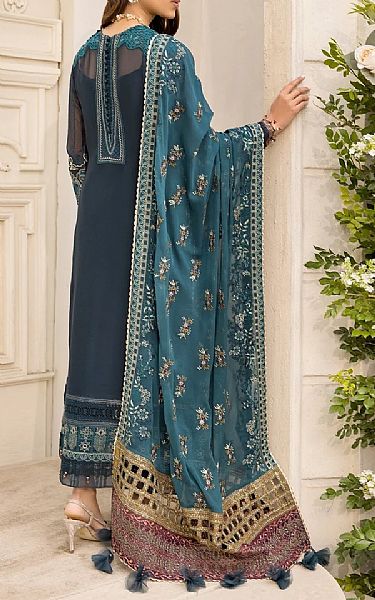 Xenia Navy Chiffon Suit | Pakistani Embroidered Chiffon Dresses USA- Image 2