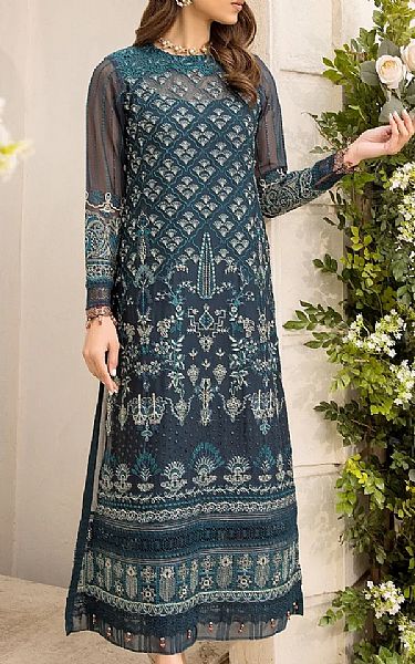Xenia Navy Chiffon Suit | Pakistani Embroidered Chiffon Dresses USA- Image 3