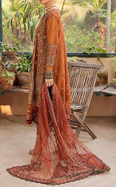 Xenia Rust Chiffon Suit | Pakistani Embroidered Chiffon Dresses USA- Image 3