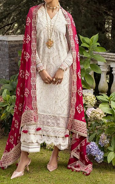Xenia White Chiffon Suit | Pakistani Embroidered Chiffon Dresses USA- Image 1
