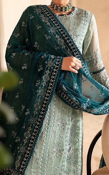 Xenia Summer Green Chiffon Suit | Pakistani Embroidered Chiffon Dresses USA- Image 3