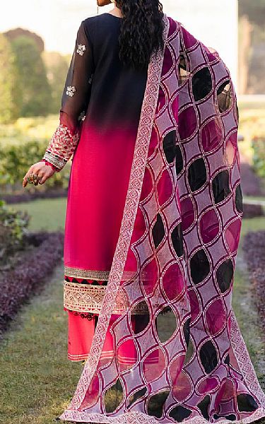 Xenia Black/Dark Pink Chiffon Suit | Pakistani Embroidered Chiffon Dresses USA- Image 2