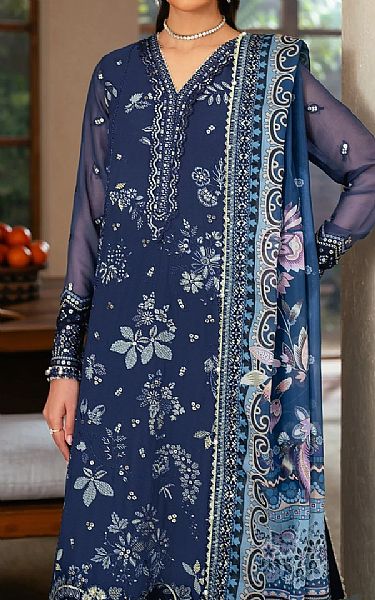 Xenia Navy Blue Chiffon Suit | Pakistani Embroidered Chiffon Dresses USA- Image 2